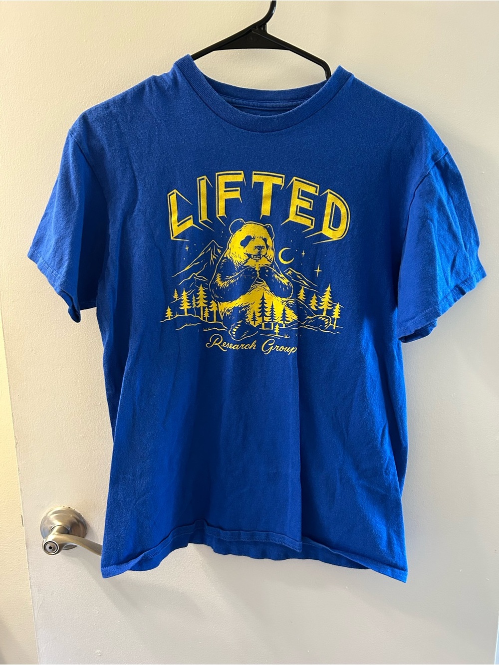 Lrg Blue Short Sleeve Tee with Yellow Bear Graphic